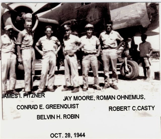 Roman Ohnemus's crew in front of their B-25, October 28, 1944